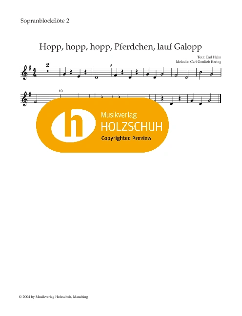 Hopp, hopp, hopp, Pferdchen, lauf Galopp